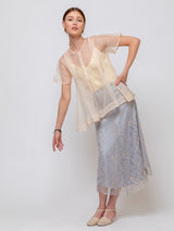 Sula - Silk Organza Dolls Blouse - Eggnog - Verdalina