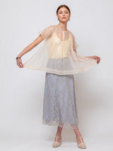 Sula - Silk Organza Dolls Blouse - Eggnog - Verdalina