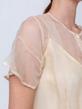 Sula - Silk Organza Dolls Blouse - Eggnog - Verdalina