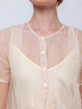 Sula - Silk Organza Dolls Blouse - Eggnog - Verdalina