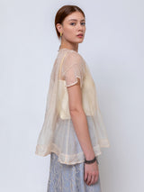 Sula - Silk Organza Dolls Blouse - Eggnog - Verdalina