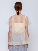 Sula - Silk Organza Dolls Blouse - Eggnog - Verdalina