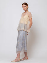 Sula - Silk Organza Dolls Blouse - Eggnog - Verdalina