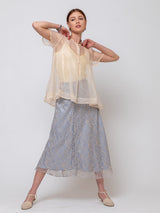 Sula - Silk Organza Dolls Blouse - Eggnog - Verdalina