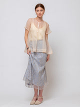 Sula - Silk Organza Dolls Blouse - Eggnog - Verdalina