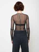 Sula - Slash Neck Tee - Silk Tulle - Black - Verdalina