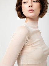 Sula - Slash Neck Tee - Silk Tulle - Cream - Verdalina