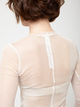 Sula - Slash Neck Tee - Silk Tulle - Cream - Verdalina