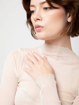 Sula - Slash Neck Tee - Silk Tulle - Cream - Verdalina