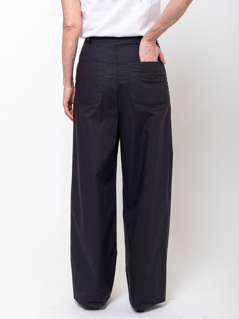 Susanne Bommer - Loose Cotton Poplin Trousers - Blue Moon - Verdalina
