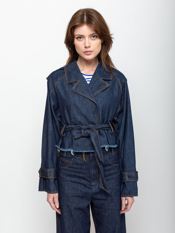 Trench Style Jean Jacket