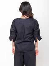 Susanne Bommer - V-Neck Cotton Poplin Shirt - Blue Moon - Verdalina