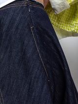 Lime Denim Skirt - Dark Indigo