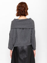 Ter et Bantine - Shawl Collar Sweater - Grey Melange - Verdalina