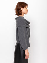 Ter et Bantine - Shawl Collar Sweater - Grey Melange - Verdalina
