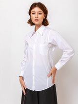 Ter et Bantine - Geometric Cotton Poplin Shirt - White - Verdalina