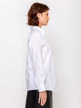 Ter et Bantine - Geometric Cotton Poplin Shirt - White - Verdalina