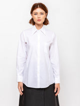 Ter et Bantine - Geometric Cotton Poplin Shirt - White - Verdalina