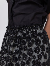 Ter et Bantine - Flower Skirt - Black with Flower Sequins - Verdalina
