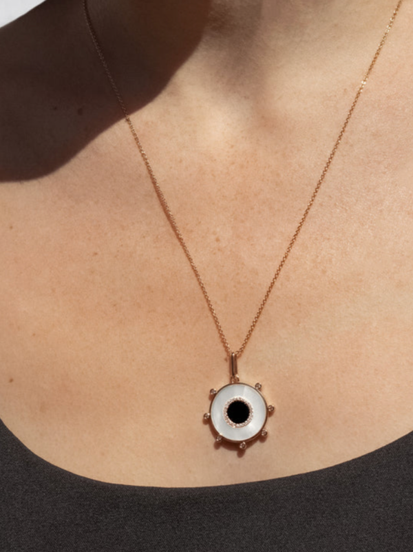 THATCH - Soleil Mother of Pearl and Onyx Charm - Verdalina