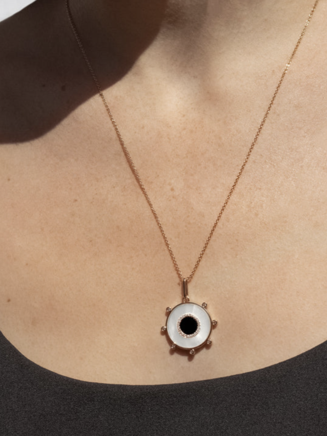 THATCH - Soleil Mother of Pearl and Onyx Charm - Verdalina
