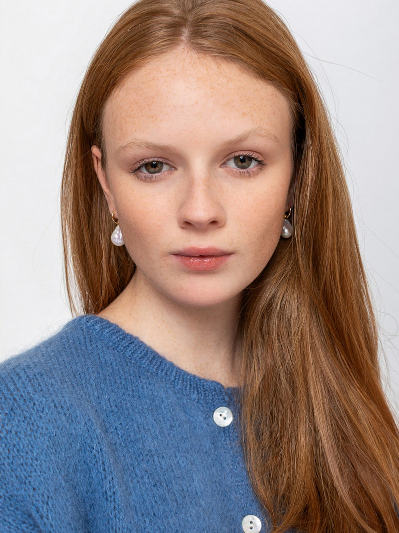 THATCH - Talia Pearl Hoop Earrings - Verdalina