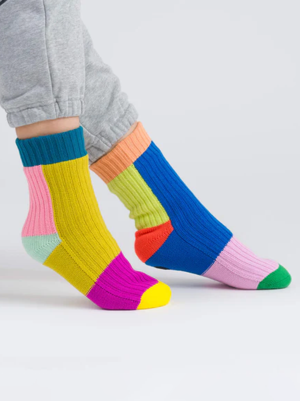Mismatch House Socks - Rainbow
