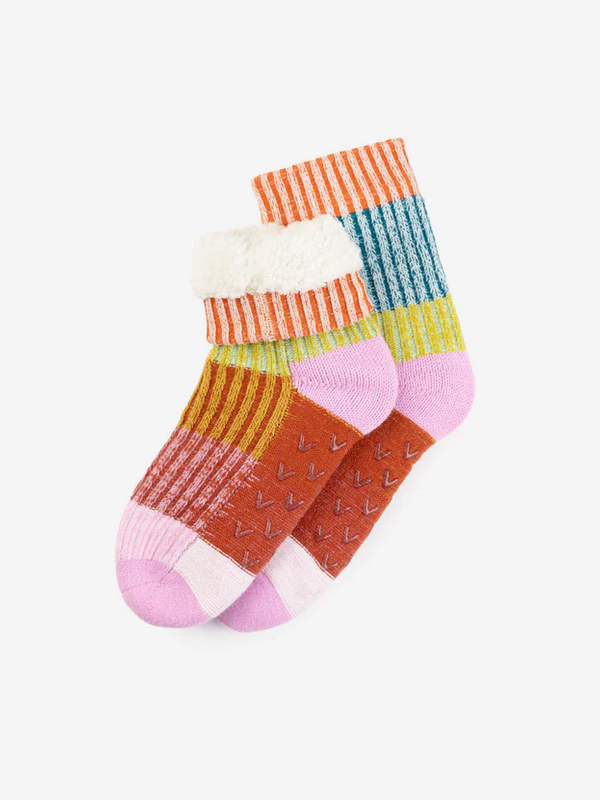 Mosaic House Socks - Rust/Lilac