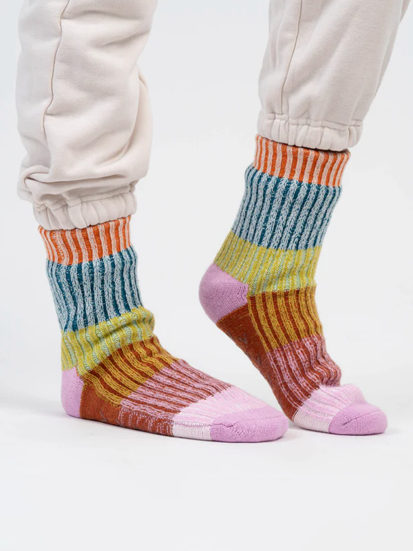 Mosaic House Socks - Rust/Lilac