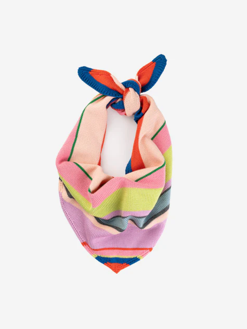 Multi Stripe Triangle Scarf - Rainbow