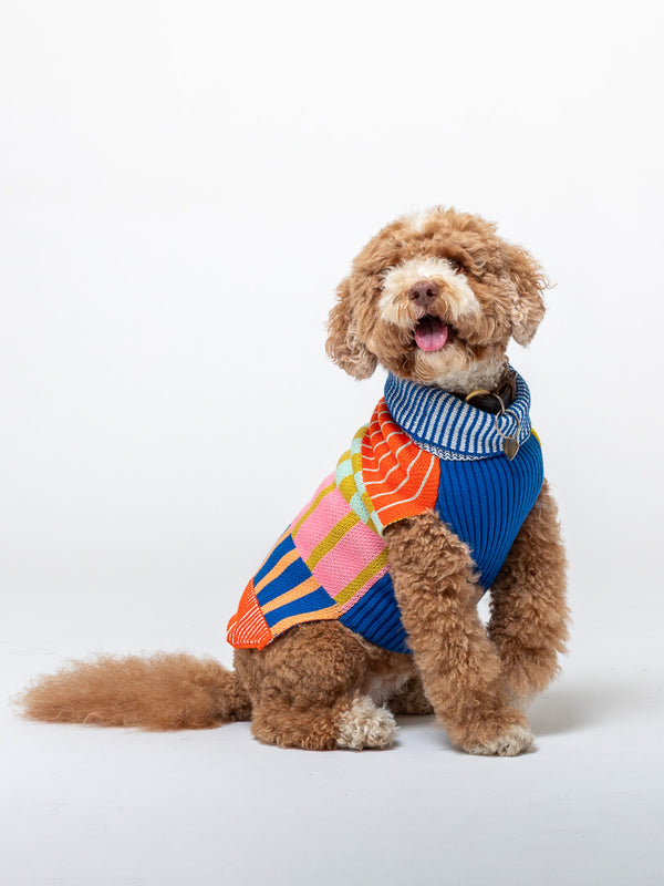 Verloop - Patchwork Stripe Dog Sweater - Rainbow - Verdalina