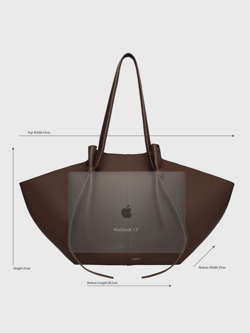 Yuzefi | Large Mochi - Hazel Pebble Grained Leather| Verdalina