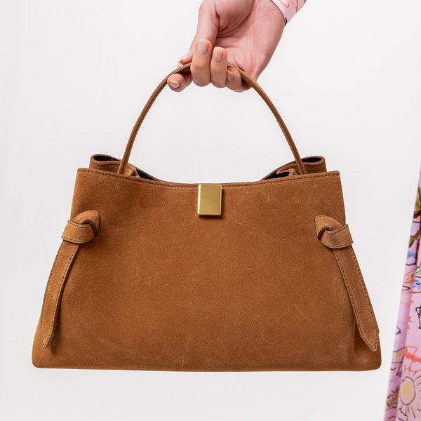 Yuzefi | Gyoza Mini - Cognac Suede | Verdalina