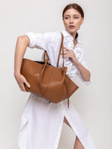Yuzefi - Large Mochi - Hazel Pebble Grained Leather - Verdalina
