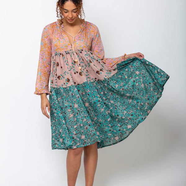 Dress hippy / ブルゾン/M/コットン/IVO/無地 yvonnesshirttokneewovendress7_