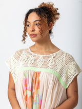 Yvonne S - Short Wind Dress with Crochet Shoulders - Verdalina