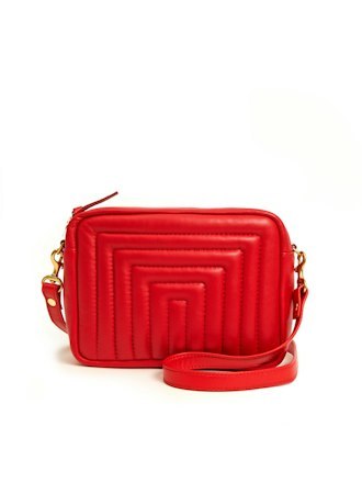 CLARE V - Midi Sac - Rouge Channel Quilted - Verdalina