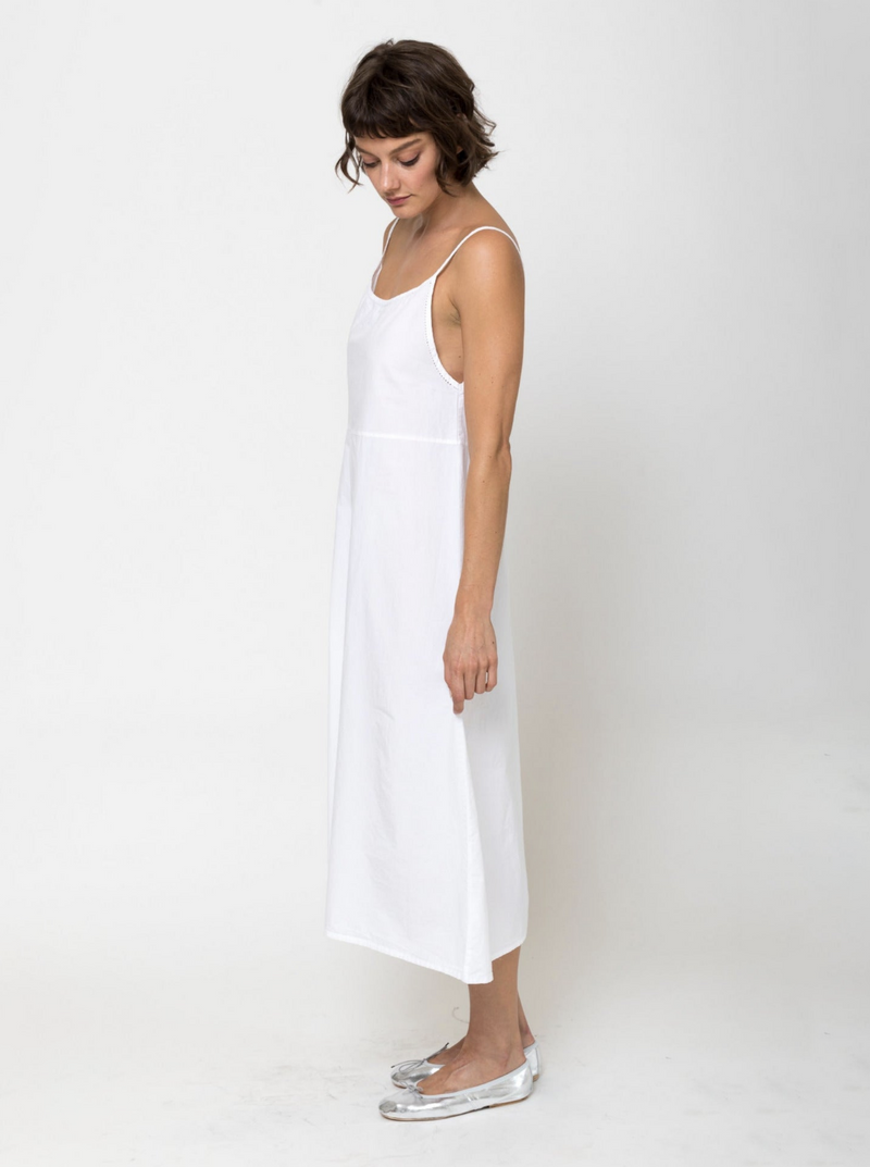 Domi Sleepwear - Organic Cotton Midi Slip - White - Verdalina