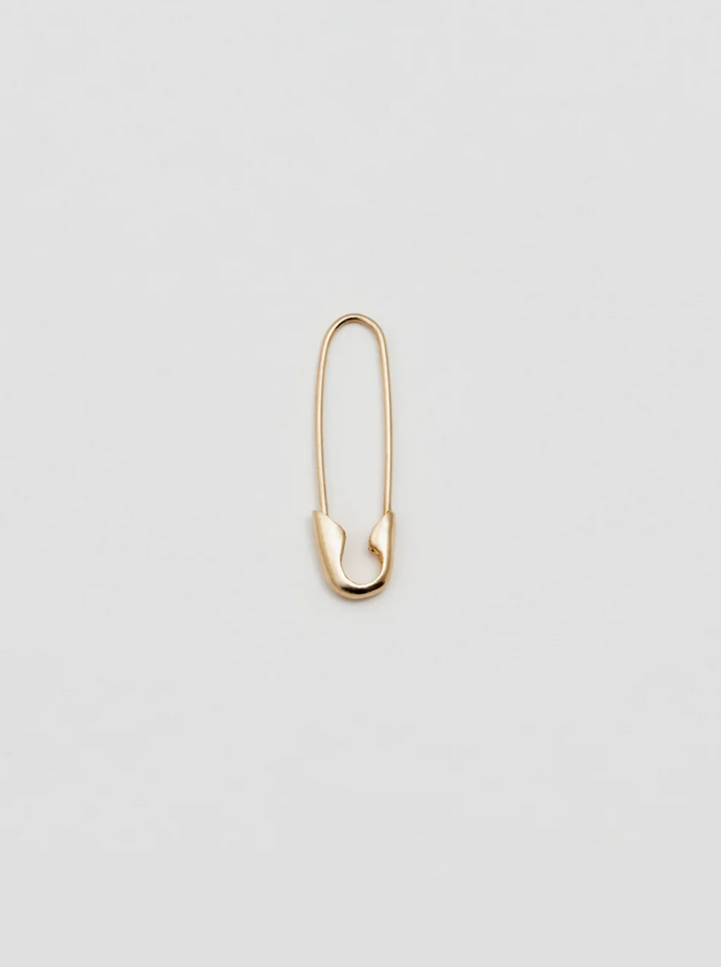 Medium SAFETY PIN earrings solid 14k white, yellow or rose gold - Mu-Yin  Jewelry