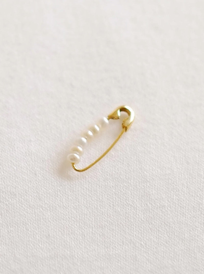 Loren Stewart - Mini Friendship Safety Pin - Pearl - Verdalina