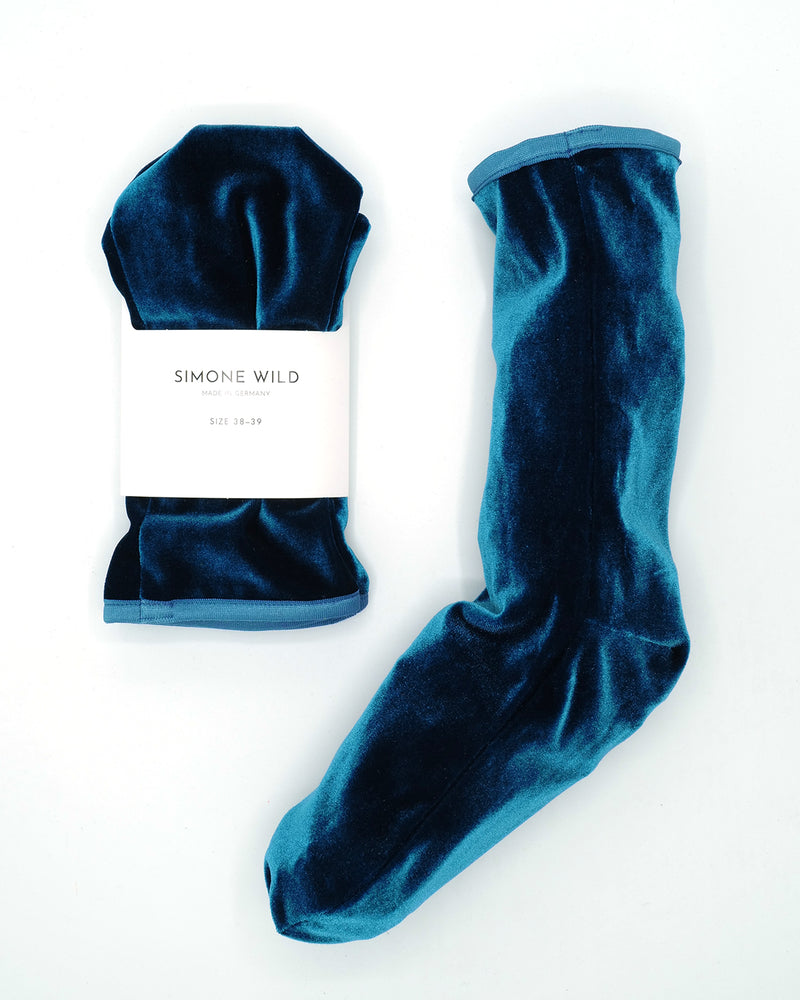 Simone Wild - Velvet Ankle Socks - Verdalina