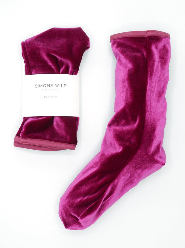 Simone Wild - Velvet Ankle Socks - Verdalina