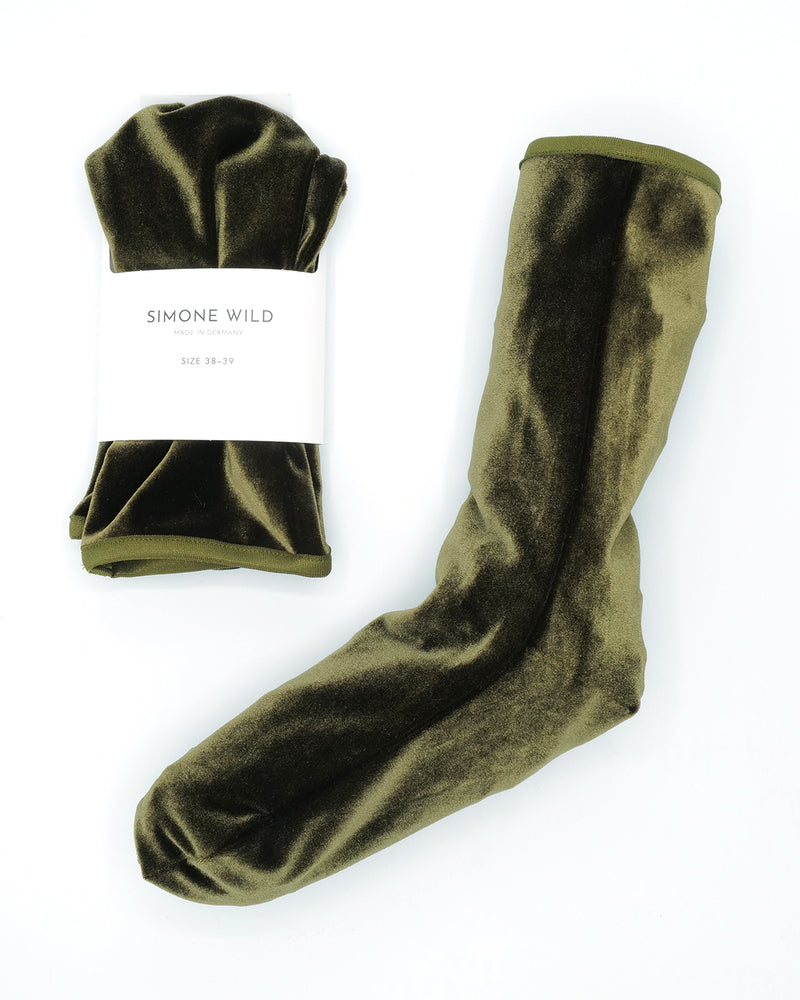 Simone Wild - Velvet Ankle Socks - Verdalina